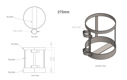 Gas Bottle Holder-270mm Drawing-SS022