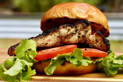 QLD fish burger with Spartan BBQ rub by Chef Dylan's Gourmet Food Co